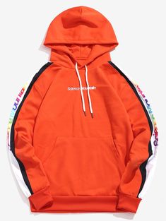 Colorful Letter Printed Pullover Hoodie - Orange - 4J53362812 - Men's Clothing  #MensClothing #Men's #Clothing Winter Sports Sweatshirt With Drawstring, Orange Crew Neck Sweatshirt For Streetwear, Sportswear Sweatshirt With Adjustable Hood, Winter Sports Hoodie With Drawstring, Winter Sportswear Sweatshirt With Drawstring, Multicolor Hoodie Sweatshirt With Letter Print, Multicolor Letter Print Hoodie Sweatshirt, Spring Hoodie Sweatshirt With Ribbed Cuffs, Cotton Hoodie With Drawstring