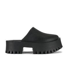 New. Price Firm Black Platform Slippers With Chunky Platform And Round Toe, Modern Black Platform Slippers With Textured Sole, Black Chunky Platform Slip-on Mules, Black Slip-on Mules With Chunky Platform, Casual Black Platform Slippers With Chunky Platform, Black Closed Toe Mules With Chunky Platform, Modern Black Platform Slippers With Rubber Sole, Casual Synthetic Clogs With Lug Sole, Black Chunky Platform Clogs With Round Toe