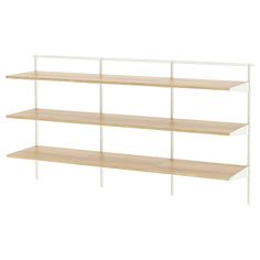 an empty shelf with three shelves on each side