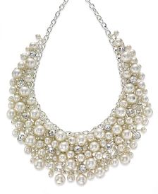 Charter Club 16" Glass Pearl Cluster Bib Necklace & Reviews - Necklaces - Jewelry & Watches - Macy's Simple Pearl, Artificial Jewellery, Big Pearl, Pearl Cluster, Necklace Fashion, Necklaces Jewelry, Necklace Online, Bib Necklace, Marchesa