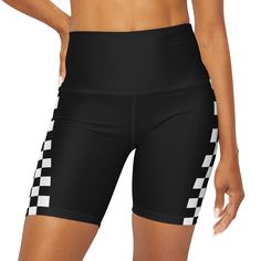 These high-waist bike shorts are soft and durable. With a classic high-waist design, these shorts feature a flattering wide double-layered waistband with comfortable hidden elastic.    .: Material: 82% microfiber polyester 18% spandex .: Medium fabric (7.5 oz /yd² (250 g/m .: High-rise elastic waistband .: Sewn in size and care label .: Printed and assembled in the USA from globally sourced parts *designed by me & printed by Printify Elastic Waistband Biker Shorts For Workout, Gym Biker Shorts With Wide Waistband, Athletic Shorts With Wide Waistband For Sports, Mid-thigh Length, Sports Biker Shorts With Wide Waistband, High Waist Biker Shorts With Elastic Waistband, High Waist Biker Shorts With Elastic Waistband For Gym, Athleisure High Waist Biker Shorts With Elastic Waistband, Athleisure Biker Shorts With Elastic Waistband, High Waist Biker Shorts With Wide Waistband