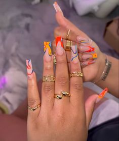 Drip Nails, Colored Acrylic Nails, Classy Acrylic Nails, Short Square Acrylic Nails, Long Acrylic Nails Coffin, Long Square Acrylic Nails, Unique Acrylic Nails, Bling Acrylic Nails, Short Acrylic Nails Designs