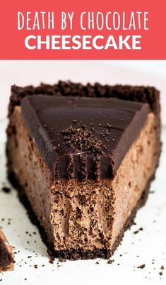 Death by Chocolate Cheesecake | Handle the Heat Chocolate Ganache Topping, Double Chocolate Cheesecake, Chocolate Cookie Crust, Pastries Recipes, Chomp Chomp, Chocolate Graham Crackers, Fav Food, Chocolate Cheese