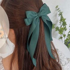 Green Christmas Hair Accessories, Teeth Jewelry, White Boho Dress, Bow Top, Christmas Hair, Ribbon Hair Bows, Christmas Party Dress, Hair Clips Girls, Ribbon Hair