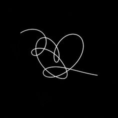 a black background with white lines and a heart