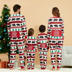 PatPat Christmas Tree and Bear Patterned Family Matching Onesies Flapjack Pajamas (Flame Resistant) (Kids&Women&Men) is PatPat's exclusive and explosive round neck long-sleeved Christmas tree and Christmas bear print parent-child pajamas set. ***The whole outfit is made of 95% Polyester, 5% Spandex. The fabric is soft and comfortable to ensure that it will not cause any impact on the skin. Size: 9-12M.  Color: Multicolor.  Gender: male. Matching Onesies, Christmas Pjs Family, Matching Family Christmas Pajamas, Christmas Onesie, Matching Christmas Pajamas, Tree Cake, Christmas Tree Cake, Comfortable Pajamas, Christmas Pjs