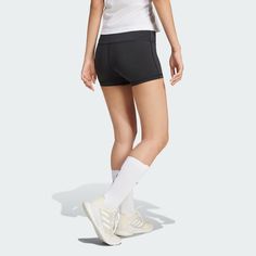 adidas Women's 4 Inch Shorts - Black | Free Shipping with adiClub | adidas US Adidas Sporty Bottoms With Built-in Shorts, Adidas Athletic Fit Sportswear Bottoms, Adidas Sporty Activewear With Built-in Shorts, Adidas Athleisure Athletic Fit Bottoms, Sporty Adidas Bottoms With Logo, Athleisure Adidas Bottoms With Athletic Fit, Adidas Go-dry Bottoms For Sports Season, Adidas Athleisure Gym Bottoms, Adidas Athletic Shorts For Workout With Three Stripes