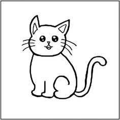 a black and white drawing of a cat