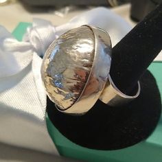 Large Half Ball dome with textured finishsize 8marked 925Comes nicely wrappedCheck out my other listings for more jewelry Luxury Handmade Sterling Silver Dome Ring, Statement Ring, Statement Rings, Ring Size, Sterling Silver, Ring, Silver