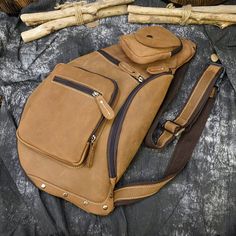 Woosir Genuine Cowhide Leather Cross Body Sling Bag Brown Travel Bag For Outdoor Activities, Multifunctional Portable Travel Bag For Outdoor Activities, Brown Saddle Bag With Adjustable Strap For Outdoor, Standard Backpack With Adjustable Strap For Camping, Portable Shoulder Bag Backpack For Outdoor, Multifunctional Shoulder Bag For Outdoor Activities, Practical Shoulder Bag For Outdoor, Multifunctional Outdoor Bag With Adjustable Strap, Multifunctional Large Capacity Shoulder Bag For Outdoor Activities