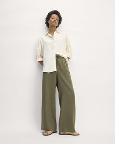 The TENCEL™ Wide-Leg Pant Girl Fashion, Rich Girl Fashion, Summer Trousers, Trouser Pants Women, Wide Leg Pant, Rich Girl, Pant Trousers, Wide Leg Pants, Elastic Waist