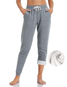 PRICES MAY VARY. Ultra Soft Fabric: These winter joggers are made of tech fleece fabric blended with cotton, polyester, and spandex, which is designed for jogging in the winter, featuring ultra-soft, 4-way stretch, lightweight, breathable and non-shedding. You will feel flexible and non-burden during exercise thanks to its lightweight and 4-way stretch, while warm enough in winter. Cloud-light Baby Polar Fleece: The warm baby polar fleece is thicker and compacter, featuring skin-friendly, super Fleece Joggers For Lounging, Fleece Joggers With Elastic Waistband For Loungewear, Comfortable Fleece Joggers For Lounging, Comfy Fleece Sweatpants With Ribbed Cuffs, Fleece Sweatpants With Elastic Waistband For Loungewear, Fleece Sweatpants For Lounging, Fall Fleece Joggers For Loungewear, Fleece Sweatpants For Loungewear, Comfy Fleece Sweatpants For Leisure