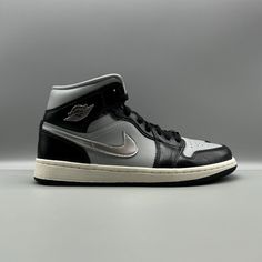 Air Jordan 1 Mid Se Women's Shoes Black - Metallic Silver - Light Smoke Grey - Sail Size 9 Women's Style Code: Fb9892-002 Shoes Are Pre-Owned But In Excellent Condition As They Have Only Been Tried On Ships Within 1 Business Days Message Me With Any Questions 100% Authentic! Take A Look At All My Auctions! I Never Sell Fakes And Never Will! Will Be Sent With Tracking Information!! From A Smoke Free Home! 100% Authentic Nike Product Please View All Photos, Description And Details I Have 100% Feed Sporty Silver Sneakers With Contrast Sole, Modern Metallic Silver Sneakers For Streetwear, Silver Low-top Sneakers With Contrast Sole, Modern Silver Sneakers With Contrast Sole, Silver High-top Sneakers For Streetwear, Silver Leather High-top Sneakers For Streetwear, Silver Custom Sneakers For Streetwear, Sporty Silver Basketball Shoes For Streetwear, Modern Silver Custom Sneakers For Sports