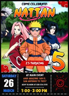 the poster for narutan's 5th birthday party