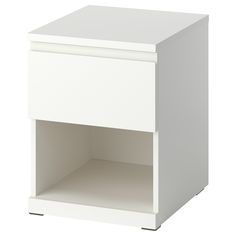 a white cabinet with one drawer open