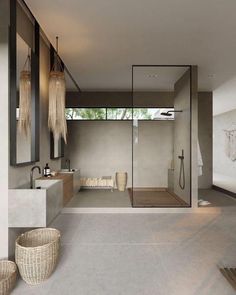 the bathroom is very modern and has many features