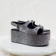 Oh Yeah - Platform By Cape Robbin 3" Platforms Sandals Sparkling Iridescent Rhinestones Nicely Padded Foot-Bed For Comfort All Night Or Day! Velcro Strap Slingback These Platforms Offer Unbeatable Comfort And Style. The Velcro Strap Slingback Closure Makes Them Super Easy To Put On And Take Off The Rhinestones Add Glitz & Glamour. The Platform Sole Provides Extra Height For A More Dramatic Look. Brand New In Box Runs True To Size Summer Sandals With Bling And Round Toe, Crystal Open Toe Heels For Summer, Glamorous Open Toe Sandals With Rhinestones, Summer Crystal High Heels, Summer Crystal Heels With Rhinestones, Summer Rhinestone Heels, Synthetic Sandals With Bling And Round Toe, Synthetic Round Toe Sandals With Bling, Bedazzled Round Toe Summer Heels