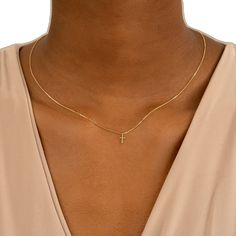 Dainty Yellow Gold Cross Necklace With Adjustable Chain, Minimalist Crucifix Jewelry With Delicate Chain, Yellow Gold Cross Charm Necklace With Adjustable Chain, Dainty Yellow Gold Cross Pendant Necklace, Minimalist Gold Plated Cross Necklace, Yellow Gold Charm Necklace With Cross Pendant, Dainty 14k Gold Cross Necklace With Delicate Chain, Yellow Gold Cross Pendant Charm Necklace With Delicate Chain, Dainty Crucifix Cross Necklace With Delicate Chain