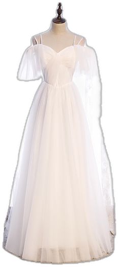 White Fitted A-line Ball Gown, White A-line Wedding Ball Gown, White A-line Gown For Debutante Ball, White A-line Wedding Dress, White A-line Wedding Gown, White A-line Dress For Wedding, White Organza Ball Gown For Banquet, A-line Tulle Gown For Wedding, Fitted Tulle Princess Dress For Banquet