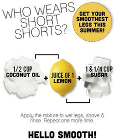 Get your smoothest legs this summer with this scrub! Silky Smooth Legs, Silky Legs, Smooth Legs, Diy Beauty Recipes, Beauty Remedies, Beauty Recipe, Home Spa, Shaving Cream, Homemade Beauty Products