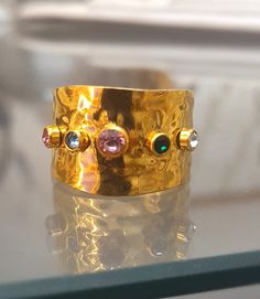 Gold ring studded with fine gemstones, blue, pink, purple, white, black gemstone ring, gold ring made of quality 21K gold filled, handmade ring. Multi-colored ring Gold ring, statement ring, stackable ring, ring for women Jewelry, rings, colored gems, daily ring, gift for a woman, gift for Valentine's Day, birthday gift for her, gift for her lover Gold Jeweled Ring Jewelry, Gold Jeweled Ring, Fine Jeweled Rings, Gold Jeweled Rings For Gift, Gold Plated Open Ring With Gemstone, Gold Ring With Gemstone Accents, Gold Jeweled Open Crystal Ring, Gold Jeweled Crystal Open Ring, Yellow Gold Multi-stone Rings For Party