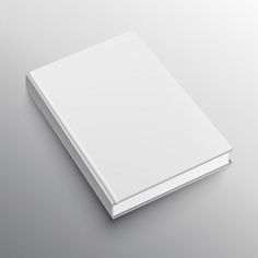 an empty white book on a gray background