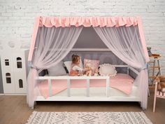 ✧ PRICE is only for a Princess Palace canopy ✧ NOTE Bed, mattress and bed clothing are not included in price. The USA Twin 75 x 38" size bed is shown in the photo of the listing. ✭ At this listing, you can buy a fabric canopy with a design like in photos. ✭ The necessary size and pattern you may choose in the option. The canopy size corresponds to the size of the bed. The bed that fits the canopy you may find here: https://www.etsy.com/listing/805984930/toddler-montessori-kids-modern-kids-home T Montessori, Kids Room Bed Design, Baldachin Bed, Princess Castle Bed, Muslin Curtains, Tulle Canopy, Playhouse Kids, Kid's Bed, Bed Curtain