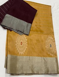 Elevate your traditional wardrobe with this exquisite Handloom Pure Silk Katan Benarus Saree. This masterpiece features a stunning combination of pastel colors, adorned with delicate motifs woven into the luxurious silk fabric. The pallu showcases intricate  weaving, adding a touch of opulence to the saree. *Fabric: Pure Silk *Saree Type: Kanchi Silk Handloom *Blouse:  contrast unstitched blouse included *Occasion: Perfect for weddings, festivals, and special occasions *Care Instructions: Dry cl Elegant Yellow Cotton Silk Traditional Wear, Yellow Tissue Silk Kurta For Festivals, Festival Yellow Tissue Silk Kurta, Elegant Yellow Handloom Blouse Piece, Yellow Handloom Cotton Silk Sets, Yellow Tussar Silk Blouse Piece With Self Design, Yellow Cotton Silk Blouse Piece For Eid, Yellow Cotton Silk Blouse For Eid, Yellow Silk Blouse Piece