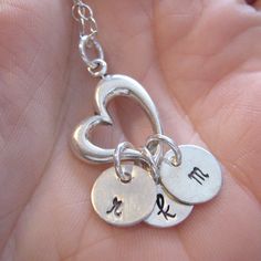 hand stamped charms, Mother's Day gifts Metal Stamping Diy, Heart Full Of Love, Hand Stamped Metal, Metal Stamped Jewelry, Love Hand, Silverware Jewelry, Spoon Jewelry, Fine Silver Jewelry, Diy Stamp