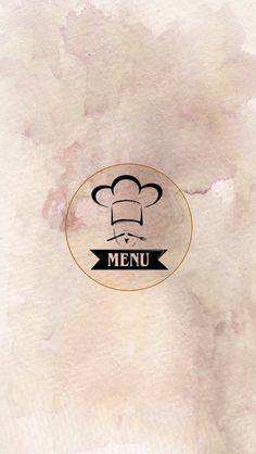 a menu with a chef's hat on it and the word menu written in black