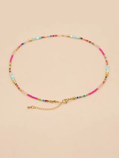 Sunshine, beach days and fun! This multi-colored beaded necklace has everything you need for effortless style while on vacation or hanging with friends in the sun! Total length: 16" with a 2" extender. Color and pattern may vary slightly. Please note: This is a final sale item and no returns or exchanges are accepted for this item. Product requires extended processing and shipping time. Casual Beaded Necklaces With Letter Beads For Vacation, Trendy Summer Beaded Necklaces With Letter Beads, Bohemian Beaded Bracelets For Vacation, Trendy Summer Beaded Necklace With Letter Beads, Casual Vacation Beaded Necklaces With Beaded Chain, Colorful Beaded Jewelry For Vacation, Casual Beaded Necklaces For Vacation, Summer Multicolor Beaded Necklaces With Dangling Beads, Casual Beaded Chain Necklace For Vacation