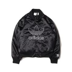 NEW MENS ADIDAS SATIN BLACK BOMBER JACKET   COLOR: BLACK SIZE: US MENS SMALL STYLE: H09165 100% AUTHENTIC   DETAILS: *SNAP BUTTON *VINTAGE RETRO 80’S & 90’S   BUYER/ CONSUMER is responsible for shipping charges due to buyer's remorse or change of mind.     The seller will be responsible for shipping charges due to error or negligence on their part.     Any questions please send a message.     Please visit my store ELIJAHROCKINDEALS for other items for sale.     Thank you for your business. Urban Windbreaker With Padded Collar For Streetwear, Streetwear Track Jacket With Padded Collar, Streetwear Windbreaker With Padded Collar, Trendy Black Varsity Jacket With Pockets, Black Windbreaker With Padded Collar For Streetwear, Black Hooded Varsity Jacket For Spring, Black Winter Windbreaker For Streetwear, Hooded Black Varsity Jacket For Spring, Black Long Sleeve Windbreaker For Streetwear