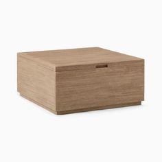 an empty wooden box on a white background