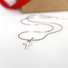 Mens Cross Necklace, Small Cross Necklace for Men, Silver Cross Pendant, Mens Necklace, Minimalist silver cross pendant, Mens Birthday Gift Elegant Cross Necklace, a shiny accessory to add a fine note to men's image! Symbolic gift idea. Pendant Necklace consisting of a delicate chain and a small cross charm. You can choose the necklace in silver or gold metal. The necklace is crafted in minimalist style, perfect to any wear. Light still durable. he cross is a symbol of the Christian religion, bu Silver Crucifix Necklace For Everyday, Minimalist Cross Pendant Necklace As Gift, Everyday Silver Cross Pendant Necklace, Silver Crucifix Cross Necklace For Everyday, Minimalist Silver Cross Necklace, Minimalist Crucifix Necklace For Gift, Minimalist Crucifix Necklace As A Gift, Minimalist Cross Pendant Necklace For Gift, Minimalist Cross Necklace Gift