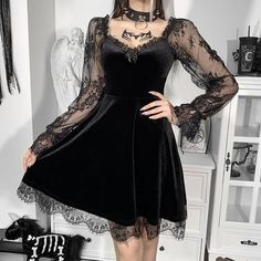 Please refer to our sizing chart for a guideline when choosing a size. 1-3 days order processing time. 90% polyester 10% spandex. Victorian Gothic Dress, Earth Tone Dress, Gothic Dresses, Waistcoat Sweater, Solid Dress Casual, Outerwear Trends, Abstract Dress, Victorian Goth, Long Sleeve Dress Formal