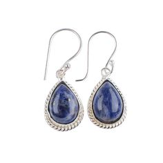 "Dive into the magical temptation of this stunning Earrings in attractive shape and design made of Sterling Silver studded with Sodalite. An essential ornament to add in your jewellery collection! ----------------------------------- Welcome TO Our Shop Shnaya Jewels ----------------------------------- \"\"Rare Sodalite Earrings, Gemstone Earrings, Blue Drop & Dangle Earrings, 925 Sterling Silver Jewelry, Birthday Gift, Earrings For Mother\"\" SKU : EE-9-29 Gemstone : Sodalite Stone Shape : Pear Metal : Sterling Silver Metal Purity : 925 Length : 1.4 Inches * Jewelry Care Tips:- ----------------------- [1] Store it properly: Store your jewelry in separate compartments or pouches to prevent scratching and tangling. This is particularly important for delicate pieces or those with gemstones. [ Sterling Silver Teardrop Gemstone Earrings, Sterling Silver Sapphire Gemstone Earrings, Sapphire Sterling Silver Drop Earrings, Sapphire Teardrop Gemstone Earrings, Sapphire Hypoallergenic Drop Earrings, Hypoallergenic Sapphire Drop Earrings, Blue Sterling Silver Teardrop Earrings, Sapphire Dangle Earrings In Sterling Silver, Sapphire Sterling Silver Dangle Earrings