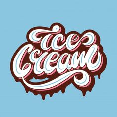 the ice cream logo on a blue background