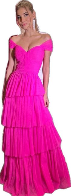 Midi Length Wedding Dress With Ruffled Skirt, Midi Wedding Dress With Ruffled Skirt, Wedding Midi Dress With Ruffled Skirt, Pink Ruffled Dress For Gala, Ruffled Gown For Prom Season Banquet, Ruffled Maxi Dress For Banquet In Prom Season, Pink Ruffle Gown For Banquet, Prom Dresses With Ruffled Midi Skirt, Pink Tiered Dress For Gala