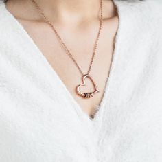 This personalized heart necklace is a meaningful and thoughtful way to keep your loved ones close. Engrave the names of your those you cherish onto the pendant for a truly one-of-a-kind piece of jewelry. Made to perfection by hand! Nickel and lead free Gold & rose gold colors are plated in 18K gold Not available in stores Adjustable Length of 19+1" Material: Stainless Steel Production Time: 1 - 3 days Customizable Rose Gold Heart Necklace For Valentine's Day, Personalized Rose Gold Heart Necklace For Valentine's Day, Personalized Rose Gold Heart Necklace For Keepsake, Personalized Rose Gold Heart-cut Necklace, Personalized 14k Gold-filled Heart Pendant Jewelry, Rose Gold Color, Heart Necklace, Gold Color, 18k Gold