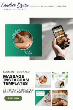 Calling all Massage Therapists! Do you need help with your Instagram? Enhance your Instagram presence with these 75 customizable Massage Therapist Instagram Story and Post Templates. Created in Canva, these templates showcase a sophisticated emerald green and gold design to elevate your social media game. Stand out in the crowded world of social media with these professionally designed templates that are perfect for showcasing your massage therapy services. #InstagramMarketing #MassageTherapy Green And Gold Design, Game Stand, Instagram Story Post, Emerald Green And Gold, Story Post, Easy Stretches, Social Media Games