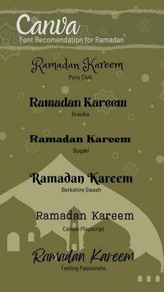 an advertisement for rama's celebration with the names and dates in arabic, which are also