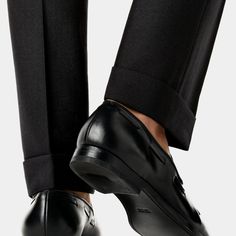 These polished black tassel loafers, meticulously crafted in Italy from fine Italian calf leather, feature a sleek leather sole and are crafted in durable Goodyear construction. Tassel Loafers, Fashion Advice, Calf Leather, The Black, Tassels, Personal Style, Perfect Fit, In Italy, Loafers