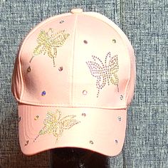 Custom Rhinestone Cap With Butterflys Rhinestone Baseball Cap One Size, Rhinestone Embellished One Size Baseball Cap, Adjustable Rhinestone Baseball Cap With Curved Brim, Trendy Rhinestone Adjustable Baseball Cap, Trendy Rhinestone Hats For Spring, Trendy Rhinestone Baseball Cap, Trendy Rhinestone Cap, Trendy Rhinestone-embellished Cap, Adjustable Rhinestone Cap