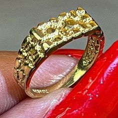 14k Yellow Gold Nugget Ring Size 4 4.5 5 5.5 6. Gold Nugget Rings, Gold Nugget Ring Women, Big Gold Rings, Nugget Rings, Nugget Jewelry, Gold Nugget Jewelry, Gold Nugget Ring, Yellow Citrine Ring, Silver Eternity Ring