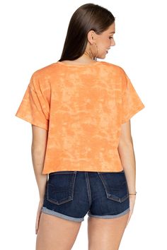 Cropped and Tie Dyed? You need this Florida Gators crop tee. Features baby french terry and scoop neck, this sutble tie dye University of Florida tee will pop in the crowd. 70% Poly, 27% Rayon, 3% Span. Available in blue, orange, and grey. *These items are custom made just for you and can take up to 14 business days to ship.* Trendy Washed Cropped Tops, Casual Soft-washed Summer Crop Top, Casual Soft-washed Crop Top For Summer, Soft-washed Casual Summer Crop Top, Acid Wash Crew Neck Crop Top For Summer, Summer Distressed Crew Neck Crop Top, Summer Acid Wash Crew Neck Crop Top, Summer Acid Wash Crop Top With Crew Neck, Trendy Acid Wash Cropped Tops