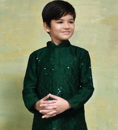 Pls Check The Size Chart before placing the Order  Kids Indo-western Sherwani And Dhoti In Blue  * Style - Kids Indo-western Sherwani * Fabric - Premium Silk Blend * Color - Yellow/Green/Beige * Work Type - Embroidered , Mandarin Collar, Straight Cut Style * Bottom - Paired with Matching Silk Pant Festive Kurta With Cutdana And Traditional Drape, Anarkali Churidar With Cutdana For Party, Traditional Long Sleeve Wear With Cutdana For Navratri, Long Sleeve Traditional Wear With Cutdana For Navratri, Long Sleeve Art Silk Anarkali Set With Dori Work, Festive Green Bandhgala With Zari Work, Eid Straight Kurta Choli With Cutdana, Traditional Long Sleeve Wear With Zari Work For Navratri, Long Sleeve Traditional Wear With Zari Work For Navratri