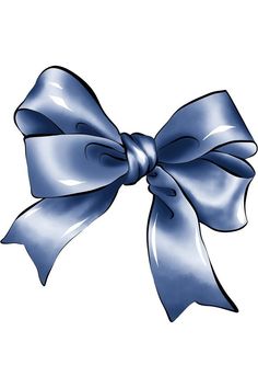 a large blue bow on top of a white background