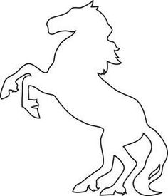 the outline of a horse is shown in black and white