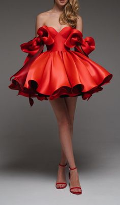 This stunning mini dress features a vibrant red hue that exudes confidence and charm. The standout puffy bow sleeves add a touch of drama and volume, creating a unique and eye-catching silhouette. Perfect for any special occasion, this dress combines playful elegance with bold style, ensuring you make a memorable entrance. Composition: -97% Polyester-3% SpandexCare:- Washing only in hand mode at water temperatures up to 30 ° C- Do not bleach- Hang dry, flattened out- Drum drying is prohibited.- Dry cleaning (dry cleaning only) Colour may vary due to lighting on images. The product images (without model) are closest to the true colour of the product.Item runs true to size chart and is cut to suit our size chart. Please refer to our size chart for the best fit. Do not size up or down. Puffy Mini Dress, Deadpool Outfit, Red Bow Dress, Dress Women Elegant, Dress Aesthetic, White Bow, Shoulder Design, Red Bow, Product Images