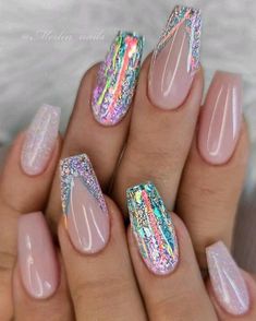 Her Nails, Work Nails, Party Nails, Nails Polish, Glam Nails, Nail Designs Glitter, Sparkly Nails, Glitter Nail Art